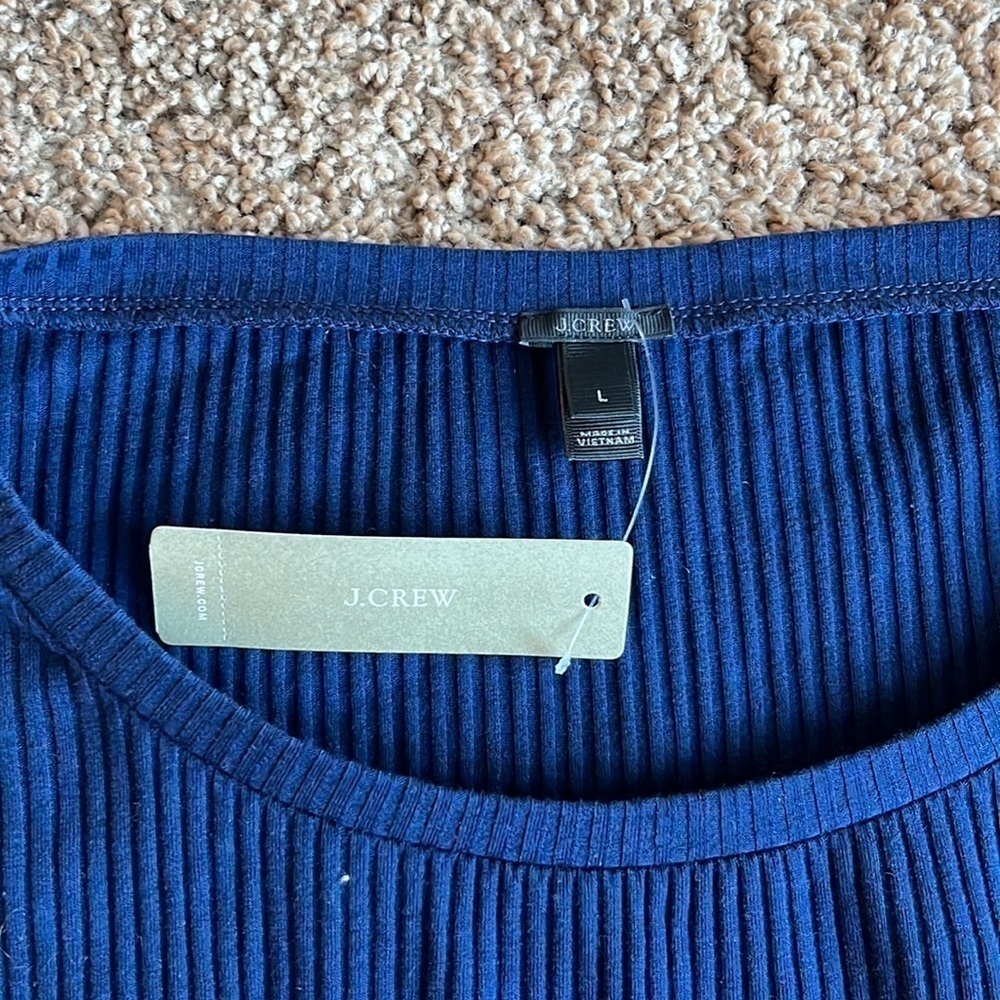 NWT J.Crew Ribbed Belle Sleeve Top Size Large - Picture 4 of 7